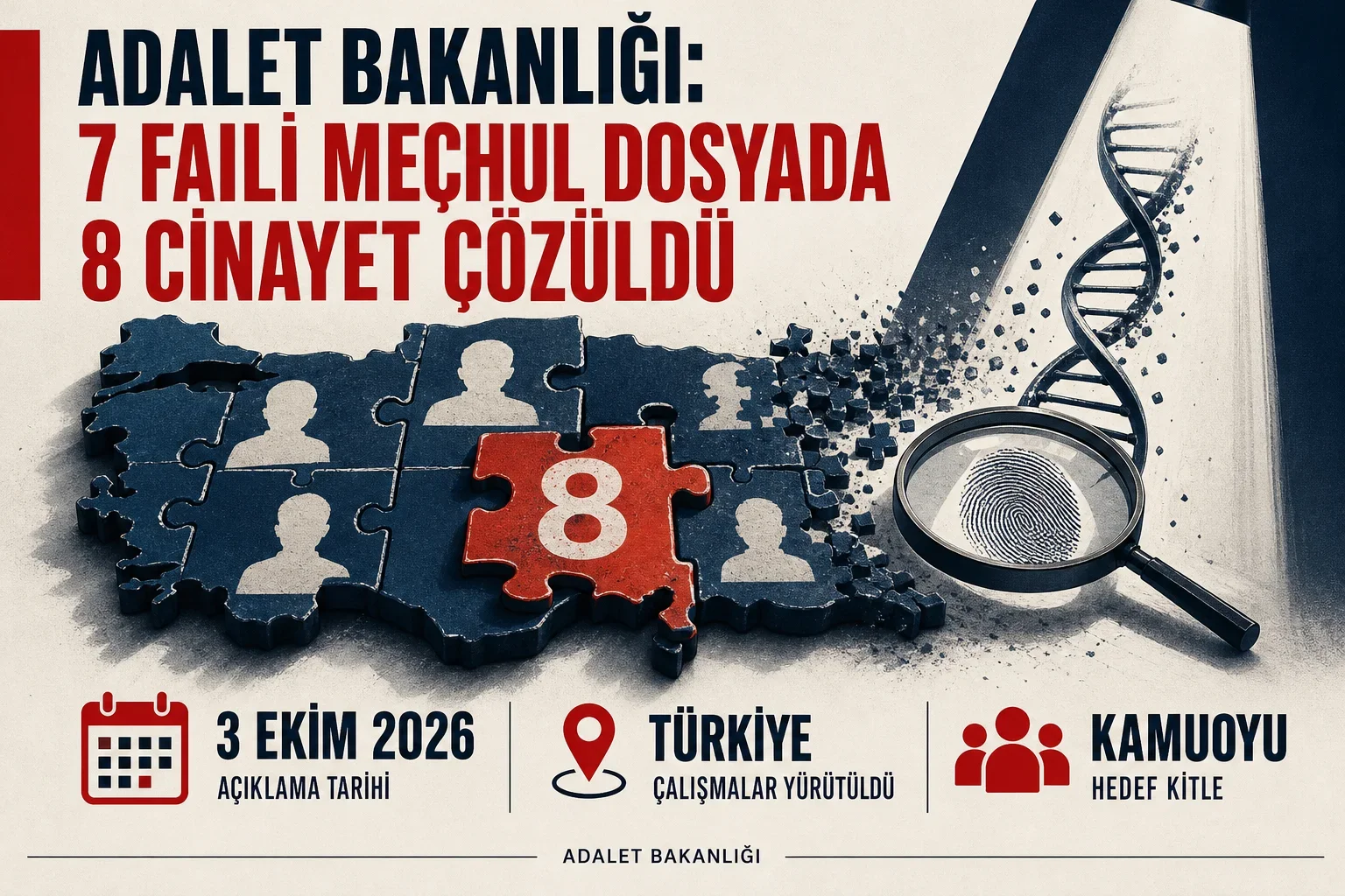 Faili meçhul cinayetler soruşturmasının yeniden açılması ve dava zamanaşımı sürelerini açıklayan hukuki infografik.